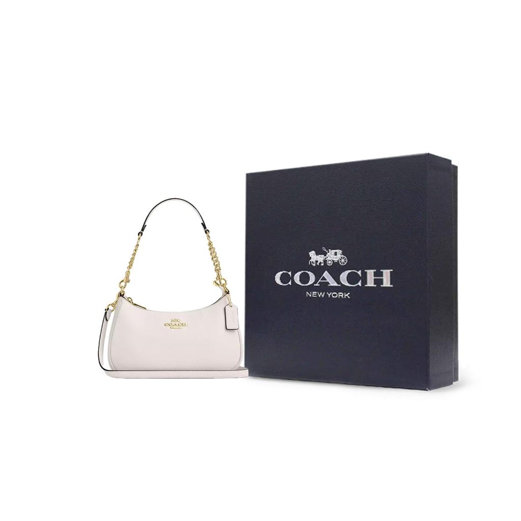 COACH Teri Leather Crossbody Handbag, Shoulder Bag Medium Women's Chalk White CV934-IMCHK