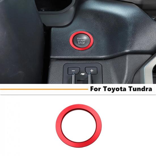 For Toyota Tundra 22-25 Red Alloy Engine Start Stop Button Decor Ring Trim Cover