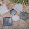 3Shapes Handmade Round Square Coaster Resin Mold Tea Mat Tray Coaster Epoxy Resin Silicone Casting Molds Art Craft Tool