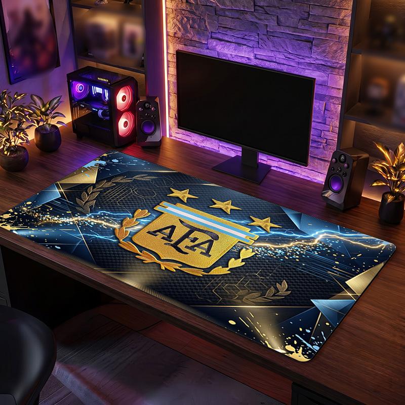 Tappetino Mouse Scudo Calcio Argentina, Tappetino da Scrivania Esteso Antiscivolo in Gomma per Gaming Ufficio Laptop Regalo per Fan