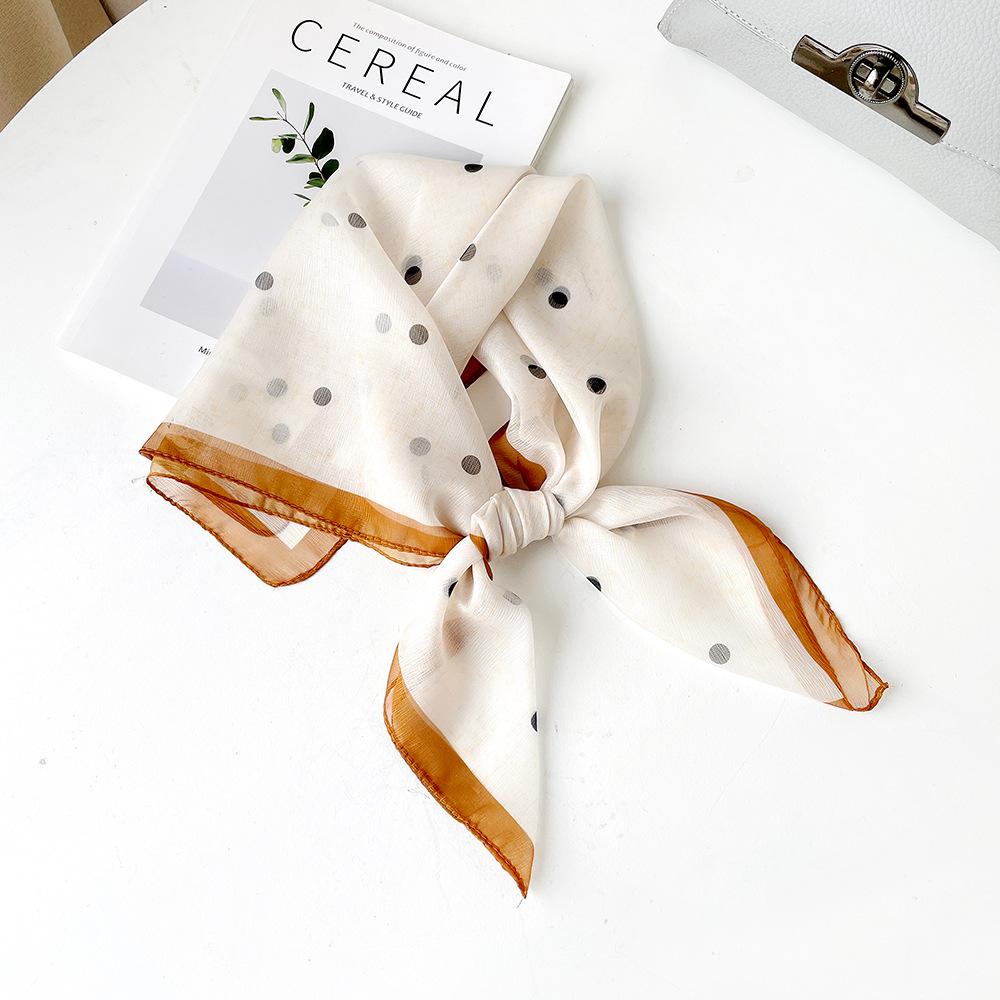 Temperament Silk Scarf Square Scarf Women's Soft Xili Yarn Versatile Scarf Sun Protection Neck Covering Scarf Cashew Nut Square Scarf Thin Scarf