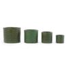 Handmade ceramic plant pot diameter 37 cm, olive green with herringbone relief, breathable
