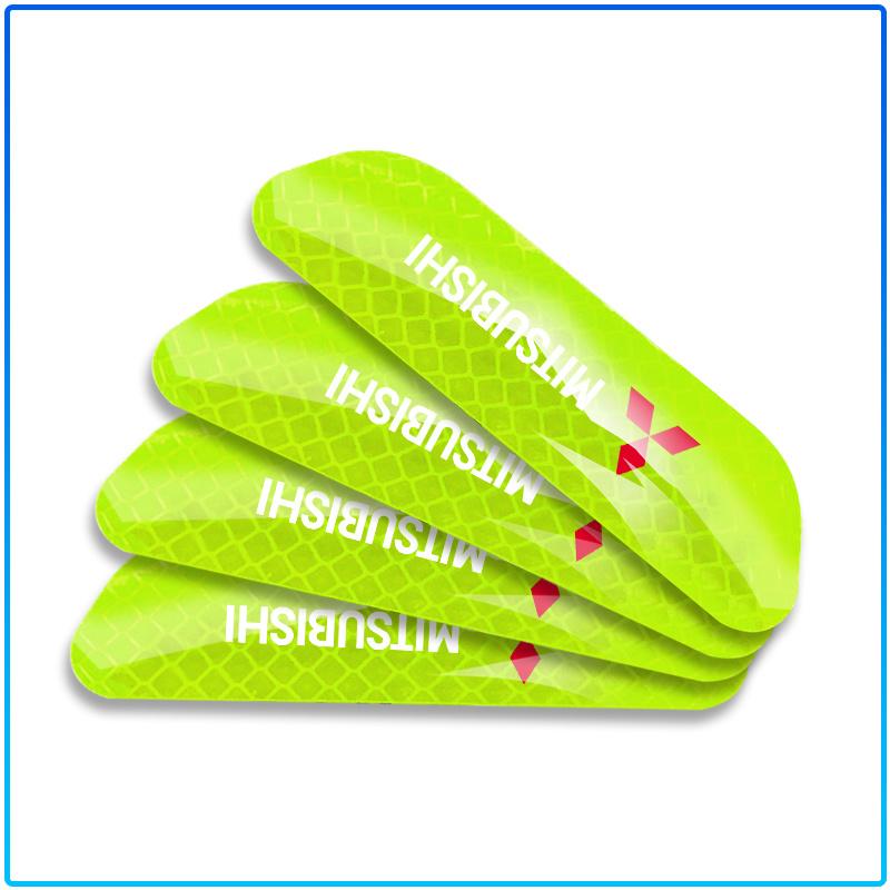 For Mitsubishi Lancer 7 8 I200 Pajero Montero Sport Outlander ASX Mirage Eclipse 4PCS/set Car Reflective Safety Strip Stickers