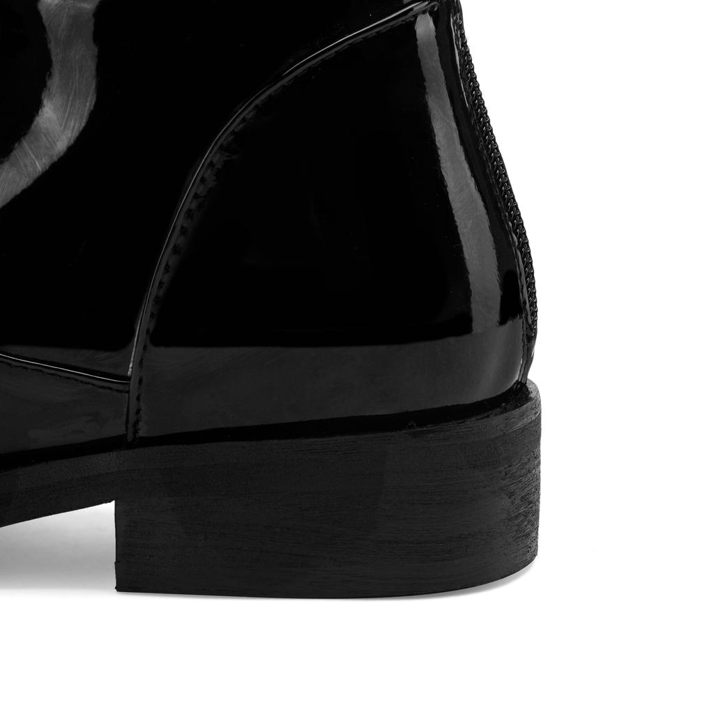 Krazing Pot Boty z hovězí kůže podzim zima silné podpatky velká velikost 45 kožené nazouvací dámské zateplené kozačky nad koleno