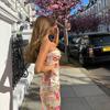 New Fashion Sleeveless Printed Sexy Backless Suspender Dress Slim Fit Elegant Bodycon Summer Party Long Dress Female Streetwear Casual Clothing