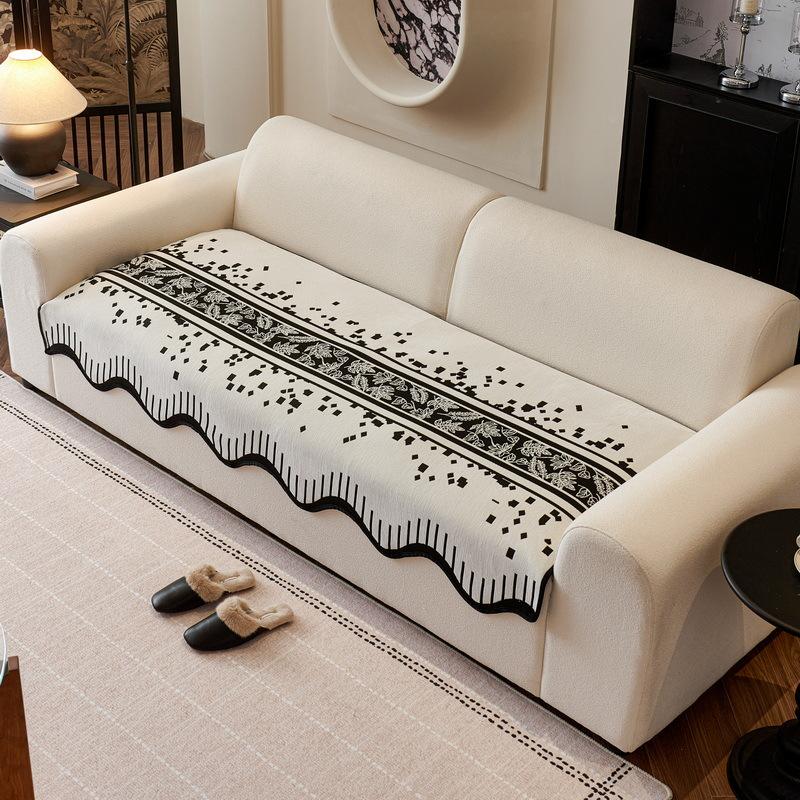 Light Luxury High-End Wavy Edge Sofa Cushion Anti-Cat Scratch  New Four-Season Universal Seat Cushion Fixed And Non-Slip