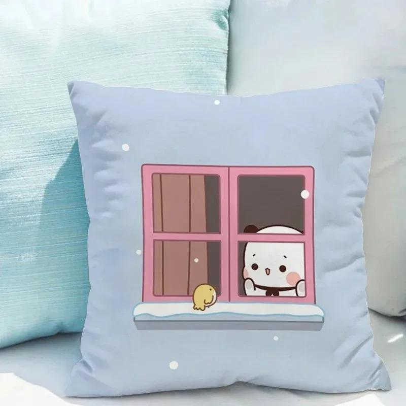 Bubu Dudu Cartoon Bear Pillow Cover 45X45Cm - Cute Kids Bedroom Decor, Soft Plush Sofa Pillow Case For Living Room