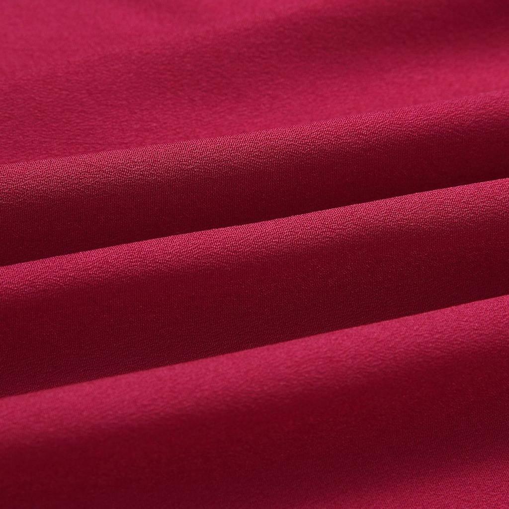 Fashion Women Long Sleeve V-Neck Draped Flowy Swing Dress