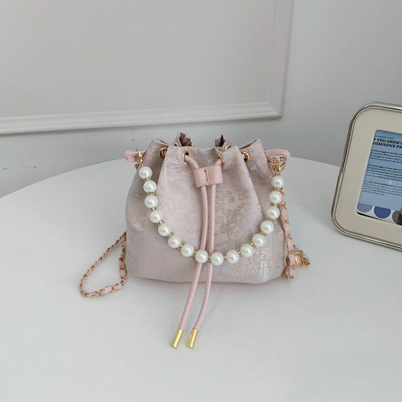 Pearl Stylish Elastic Drawstring Trend-forward Crossbody and Shoulder Bag for Carrying Water Buckets