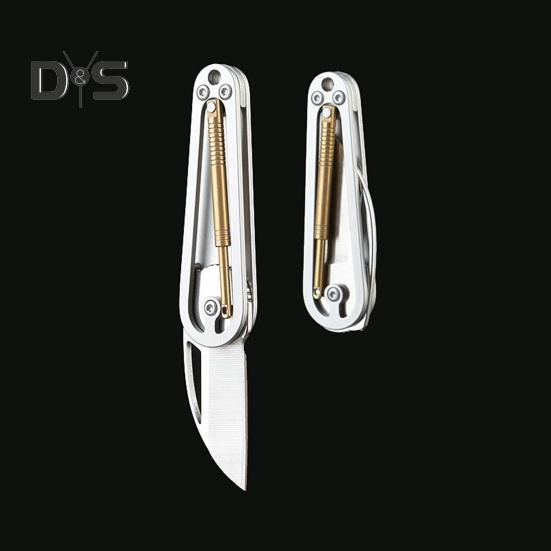Stainless Steel Folding Cutter Heavy Duty Sharp Blade Pocket Size Cutter Packaging Mailing Box Opening Mini Portable Collapsible Cutting Tools