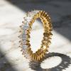 2x4mm Baguette & Marquise Cut Moissanite Ring   CopperFull Eternity Bands Engagement Wedding Ring for Women Jewelry