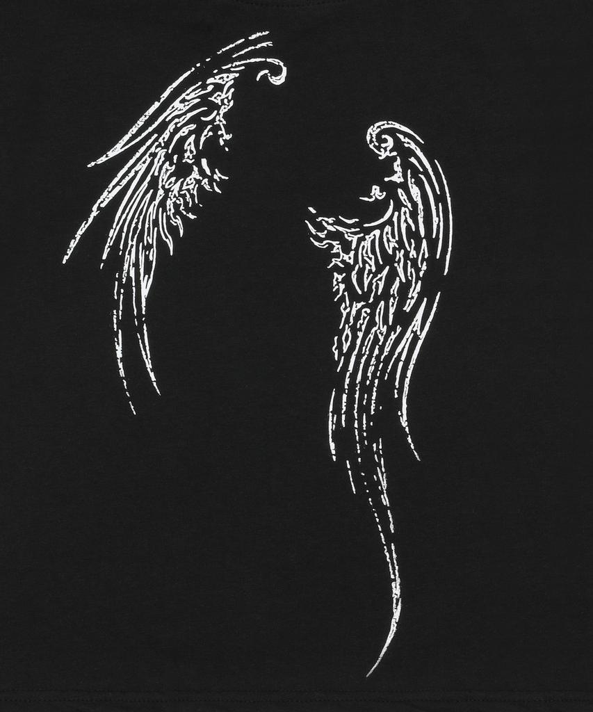 Mucent Ether Angel Wings One-Shoulder Short Sleeve Tee (2 Colors)