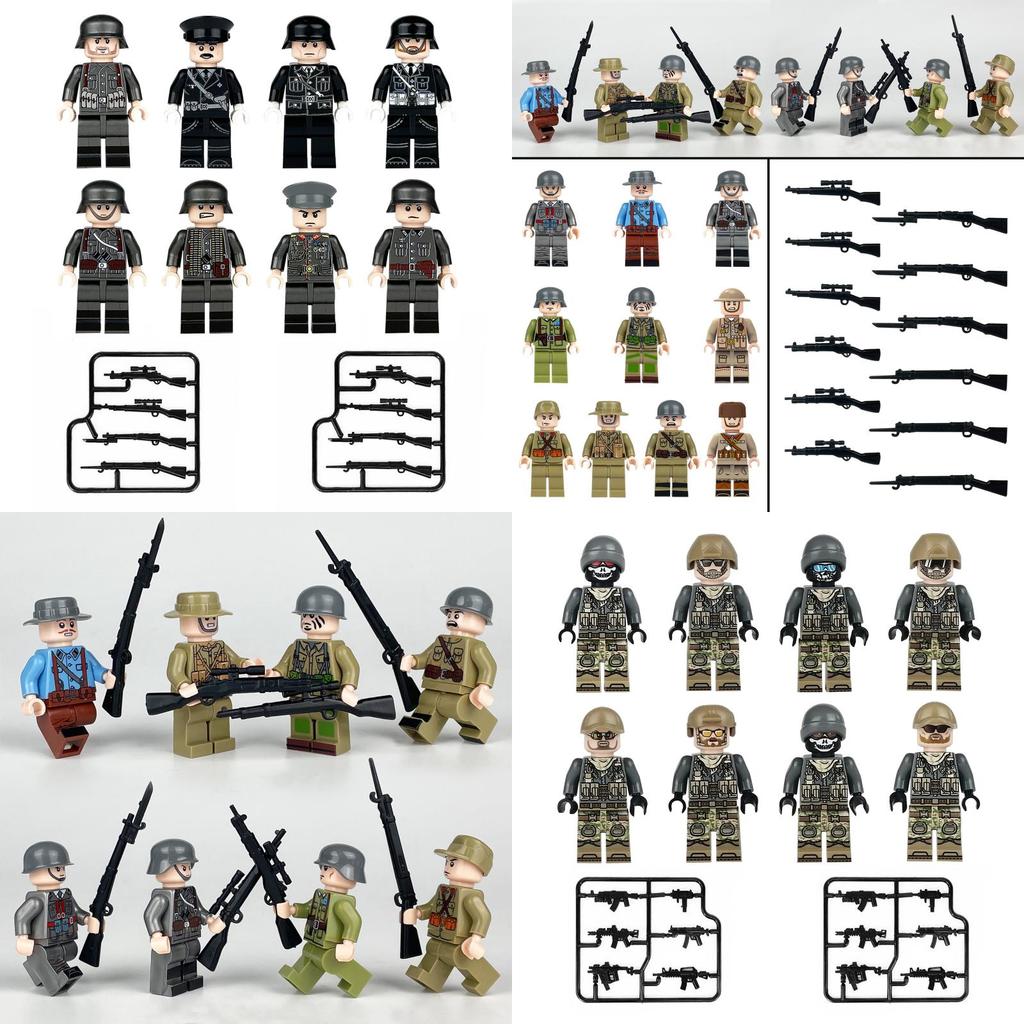 Set di Blocchi da Costruzione Militari in Plastica ABS per Ragazzi Giocattolo Creativo Fai-da-te Collezione