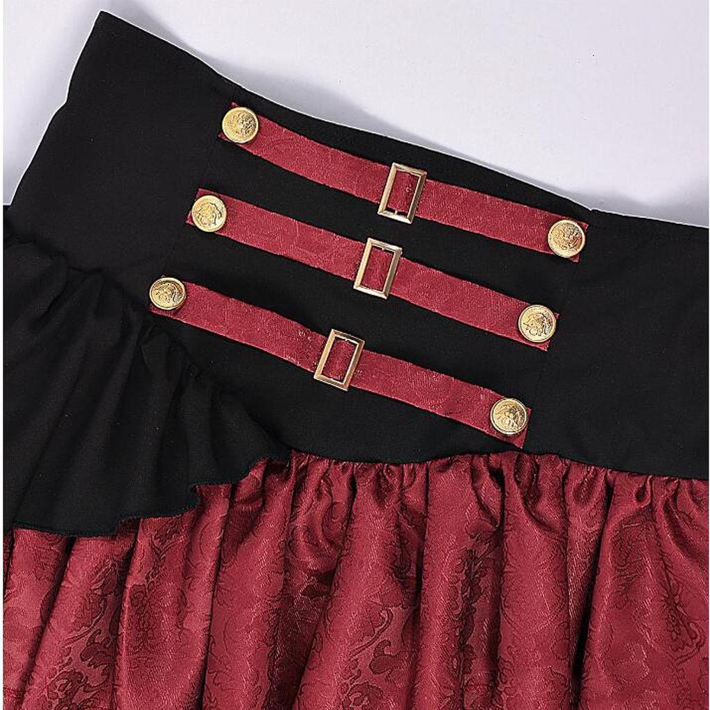 Women's Steampunk Gothic Skirt Halloween Pirate Costume for Christmas Role Play