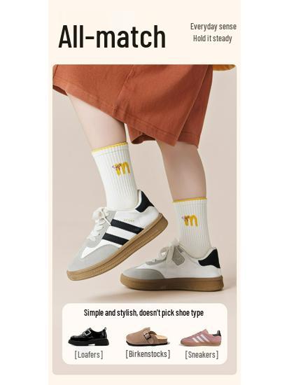 2025 New Anti-Odor Boneless Cotton Mid-Calf Socks for Baby Girls - Cute Autumn Design