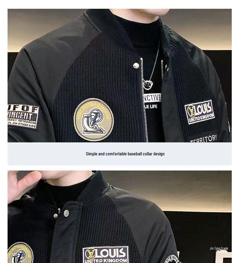 Men's Trendy Pilot Jacket - Casual Baseball Style, Loose Fit for Spring and Autumn