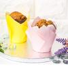 50 sztuk kształt kwiatu tulipana foremka na muffinkę papier jednorazowy wkładka do babeczek na przyjęcie świąteczne narzędzia kuchenne