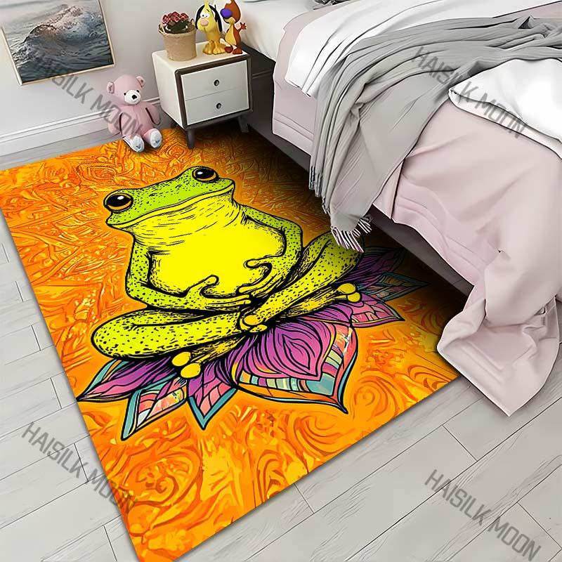 

New Product! Meditating Frog Carpet for Living Room Bedroom Bedside Floor Mat Cloakroom Kids Activity Area Rugs Large Size 40x60cm