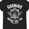 Men's Goonies Never Say Die Retro T-Shirt Officially Inspired 80s Movie Logo Iconic Skull Crossbones Pirate Design