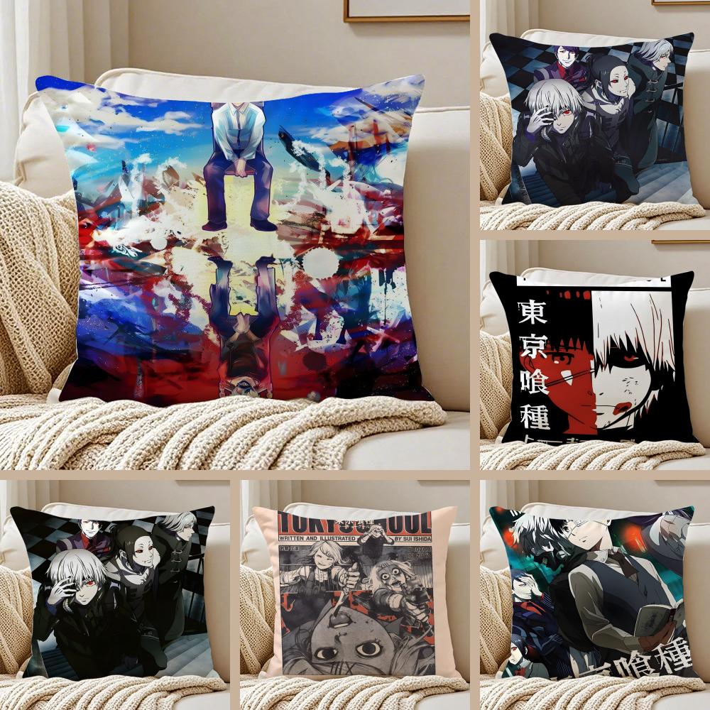 Anime Psychological TTokyo GGhoul Cushion Cover Pillowcase Antidustmite living Room Sofa Decor Cushion Room