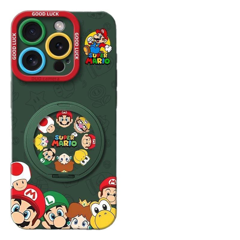 Mario iPhone11 Promax mobile phone case simple Apple 11 cartoon cute Super Mary rotating bracket