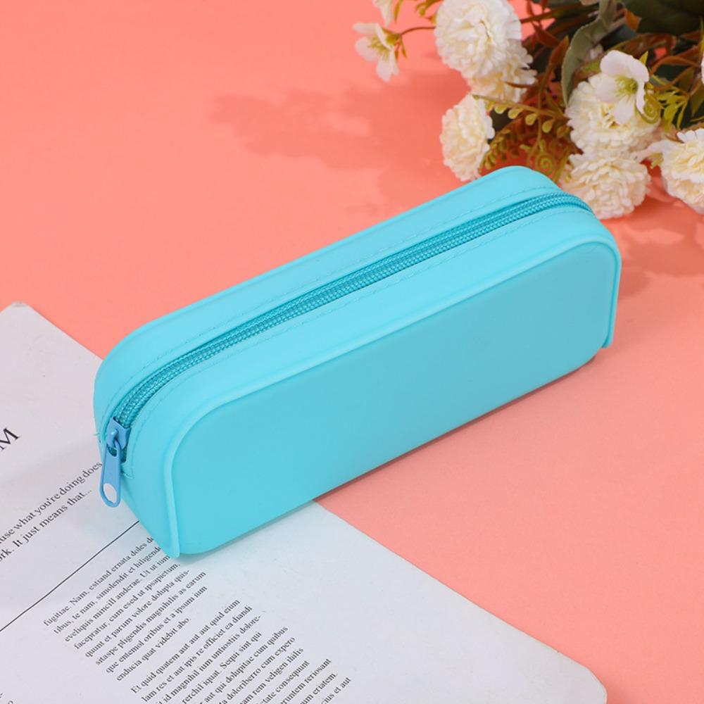 Waterproof Silicone Pencil Case Large Capacity Stationery Storage Pouch Stationery Bag  Student