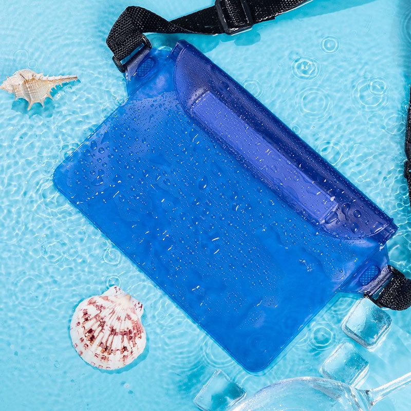 

3-Layer High Waterproof Sealing Phone Dry Bag - Large Size Transparent Underwater Pouch for iPhone Mobile Phone синій