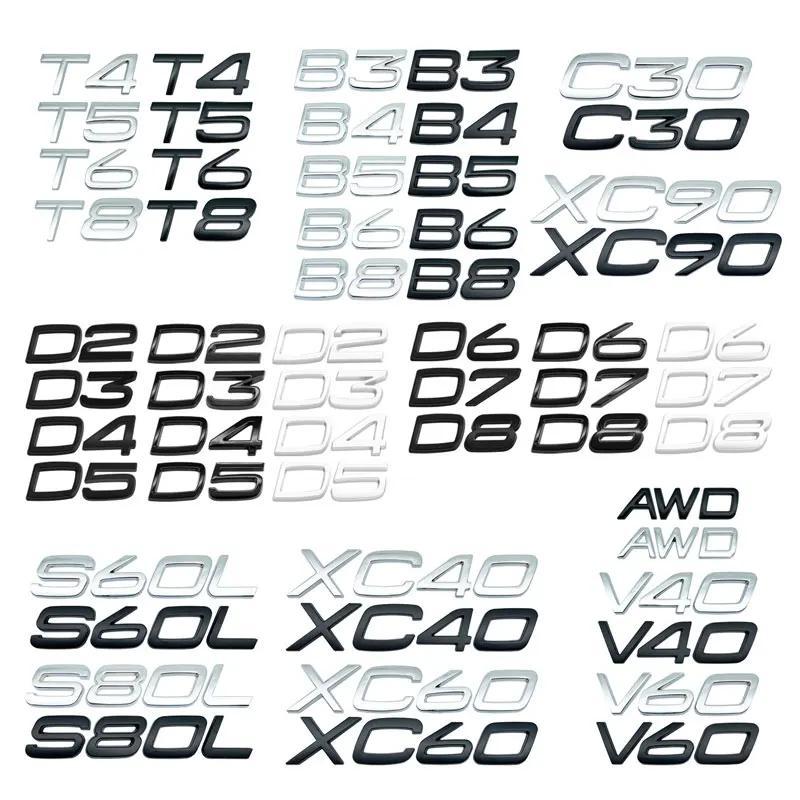 T4 T5 T6 T8 AWD Emblem Car Bumper Trunk Sticker For Volvo D2 D3 D4 D5 D6 D7 D8 V40 V60 XC40 XC60 XC90 C30 S60L S80L Accessories
