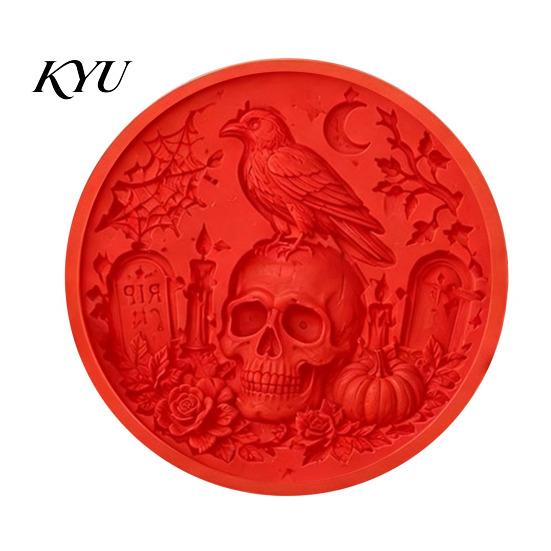 Formy na betonové nášlapné kameny Silikonová forma pro Halloween DIY Zahradní cestička, Flexibilní Znovu použitelná Forma na lití Cementu, Slunečnice Kočka Dýně Umělecká Dekorace Terasa