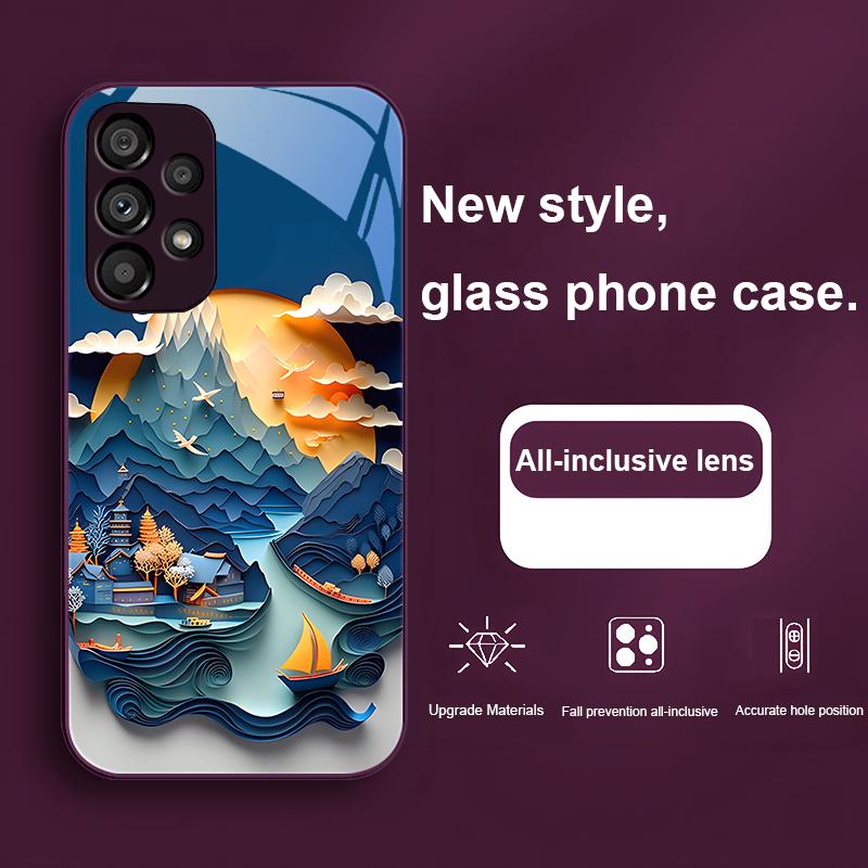 Winter Snow Mountain For Samsung Galaxy S24 Plus S20 21 FE S23 Ultra S8 9 A70 72 73 50 51 52 53 Tempered Glass Phone Case