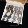 Elegant Silver Rhinestone Tassel Stud Earrings - Geometric Branch Design for a High-End, Unique Style