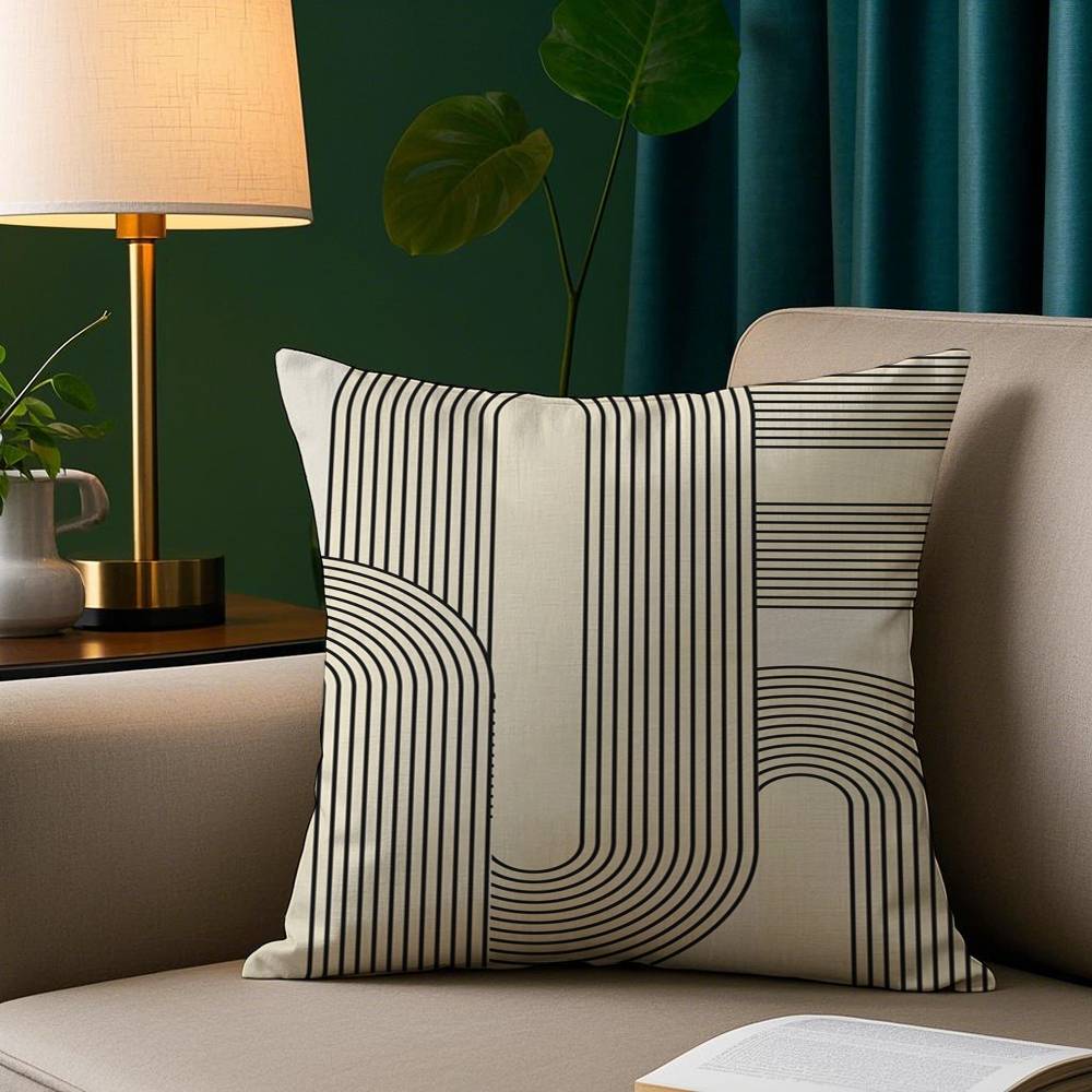 

Чехол для подушки с абстрактным дизайном линий, плюшевая ткань, мягкая наволочка, двусторонняя печать, чехол для диванной подушки, накидка 12x12Inch