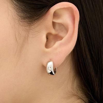 Hyeres-lor Champagne Luna Llena Plata (W) Pendientes de Agarre One-Touch HL2E54219W9XXX