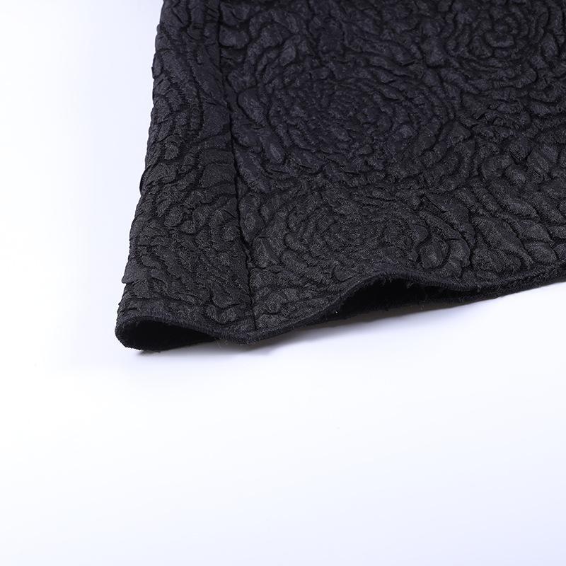 GMXIA Letní krátká sukně Slim Temperament Čistě černé ramínko Čistá touha šaty Žena