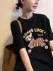 Korean Retro Horse Print Short Sleeve Women's T-Shirt, New 2026 Round Neck Trendy Top