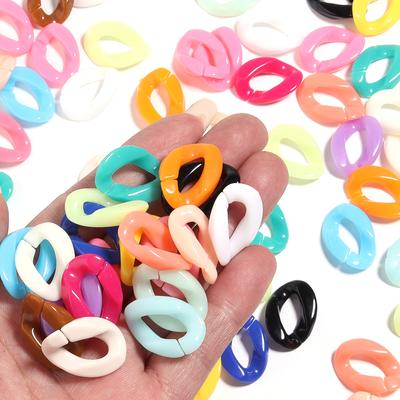 50pcs/Lot Colorful Acrylic Link Chain Buckle Beads For Necklace Bag Chains Connector Clasps DIY Necklace Clothing Jewelry Making