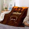 1pc Harry Potter Flannel Throw Blanket - HD Printed Lightweight Soft Warm All-Season Blanket for Sofa, Bed, Travel, Camping 021