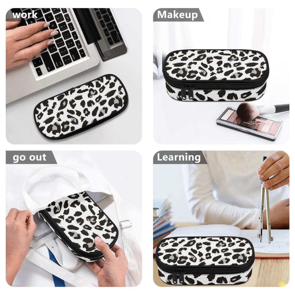 Pen Case 300D Polyester Spacious Storage Zip Around Closure with Main Compartment Mesh Pocket and Pen Slots for Student Stationery
