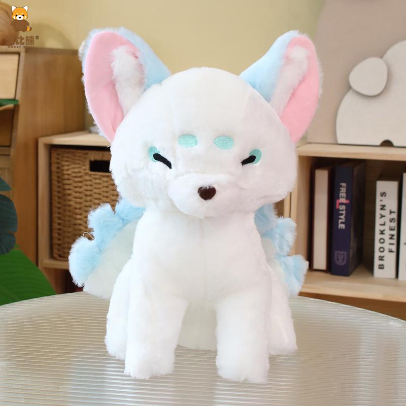 

Cross-Border Creative Bobi Bear Nine-Tailed Fox Plush Toy Doll - Shan Hai Jing Collection Height 38CM Width 30CM Length 20CM 0.44KG небесно-голубой