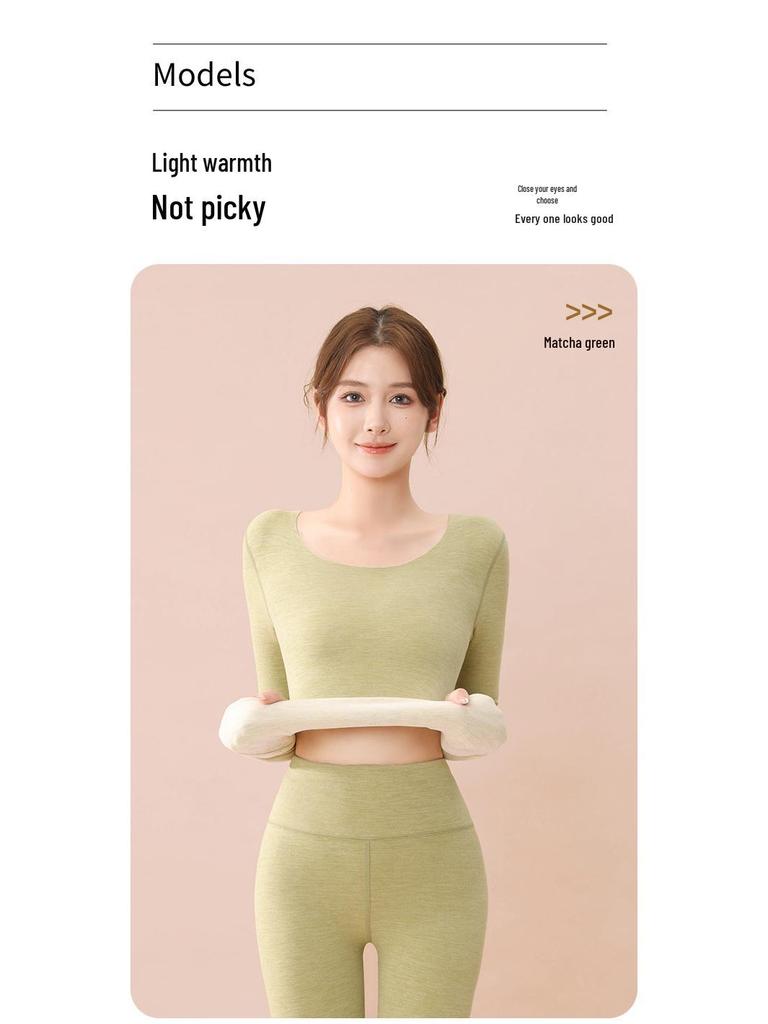 Women's German Cashmere Silk Thermal Underwear Suit - Self-Heating, Velvet-Lined for Autumn/Winter, 37°C Constant Temperature