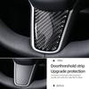For Tesla Model 3 2019-2026 Model Y Carbon Fiber Steering Wheel Trim Patch Anti-Scratch Sticker Car Interior Tuning Accessories