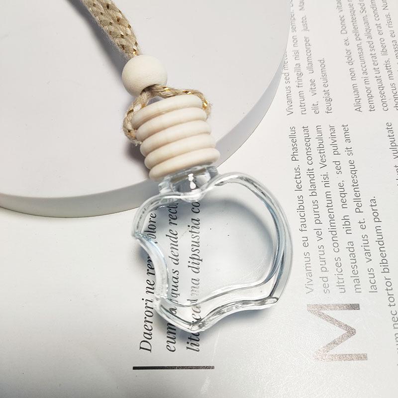 Clear Square Cap Car Perfume Bottle - Glass Pendant