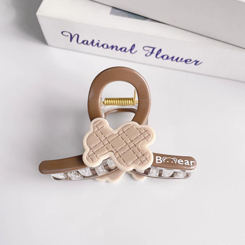Korean High-End Cute Bear Pattern Claw Clip for Girls
