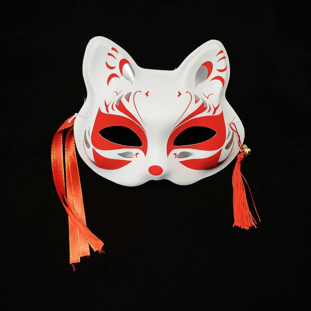 Japanese Style Fox Mask - Half-Face Anime Cosplay for Women