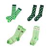Funny Novelty Crew Socks Green Shamrock Ankle Socks Saint Patricks Day Socks Soft Calf Socks Bootie Socks for Women Men