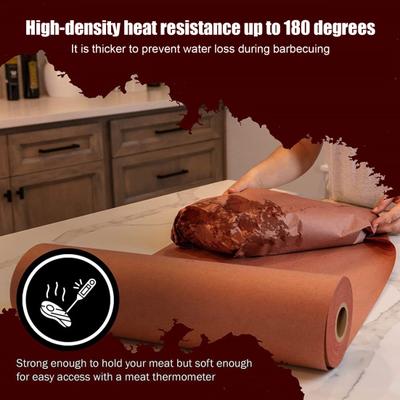 Rouleau de Papier Boucher Rose 30/40/60CMx10M Papier Kraft de Qualité Alimentaire Non Blanchi Non Couché Non Ciré BBQ Grill Fumé Viande Poisson Pêche Boucher Emballage