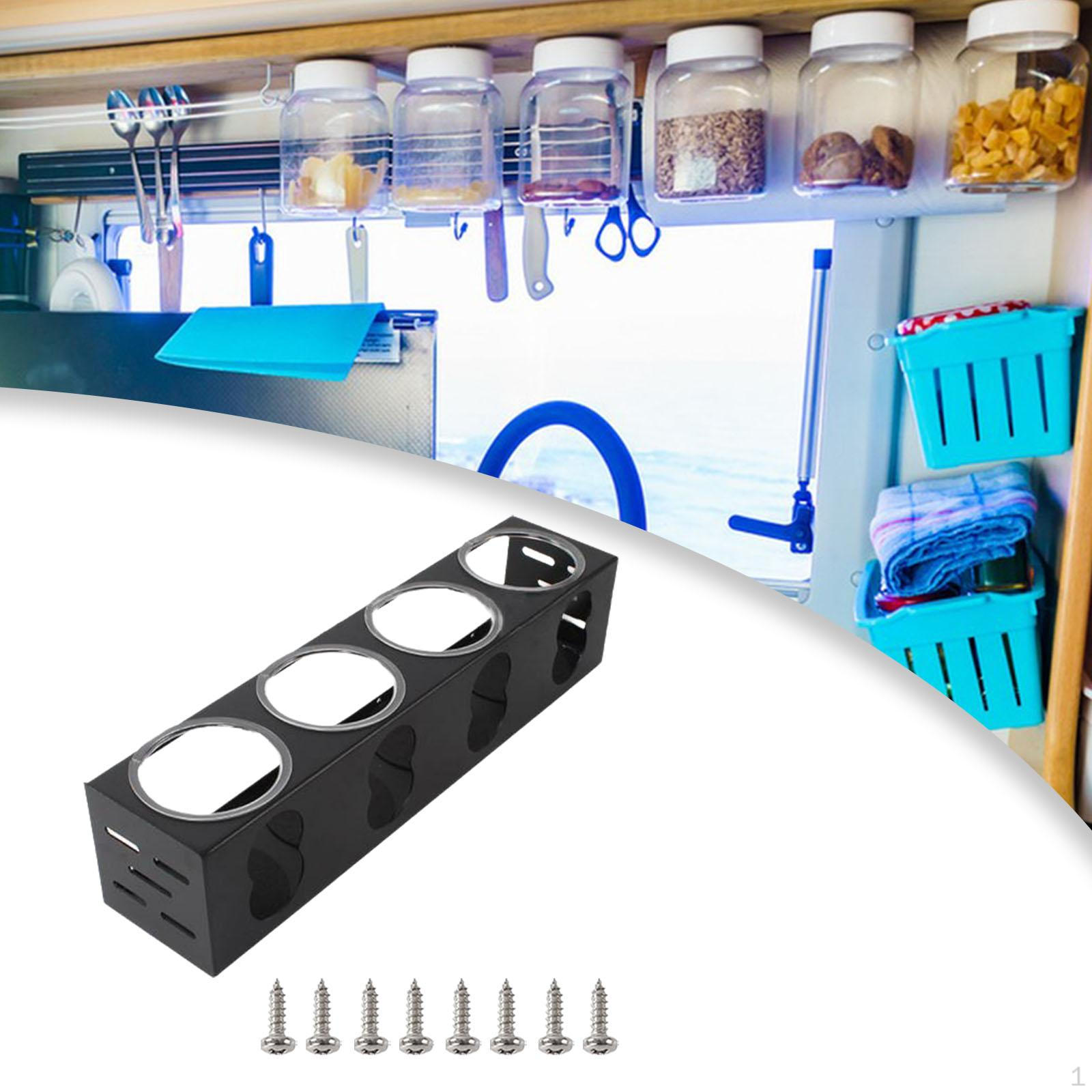 

Аксессуары организатора полки для специй кухни РВ лагеря компактные устойчивые к ржавчине black with 4 holes