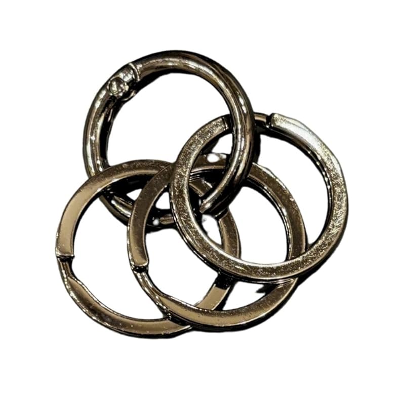 

[DAZUMA] key ring carabiner round shape strap accessories antique wallet chain vintage key ring metallic round carabiner 3 small circles (Gunmetal)