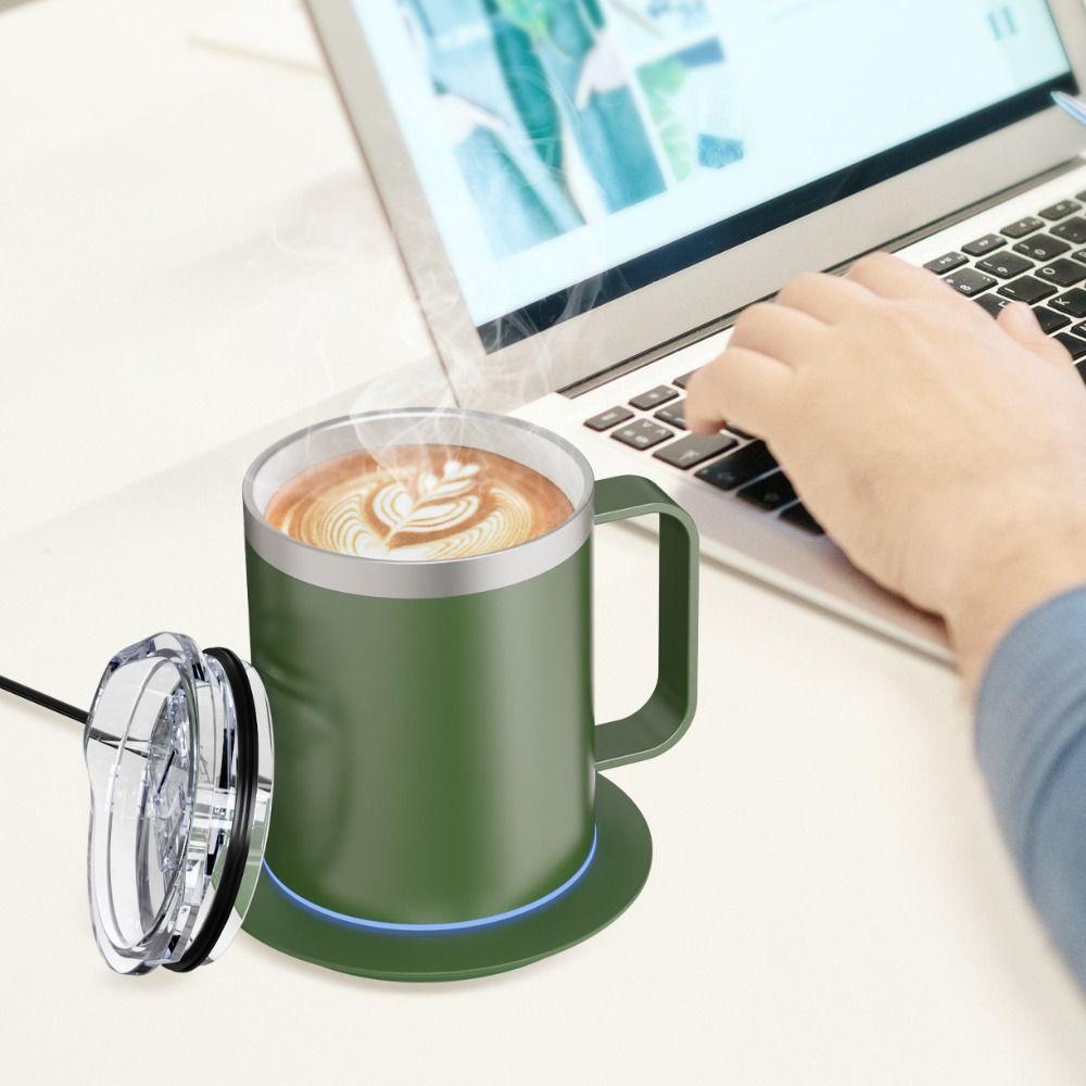 USB Powered Self-Heating Coffee Mug with Lid Thermal Coffee Mug Travel