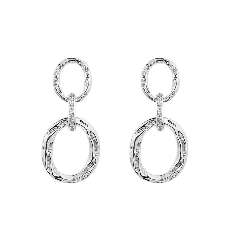 

Трендовые длинные серебряные серьги-кольца: Ретро, Упрощенный дизайн